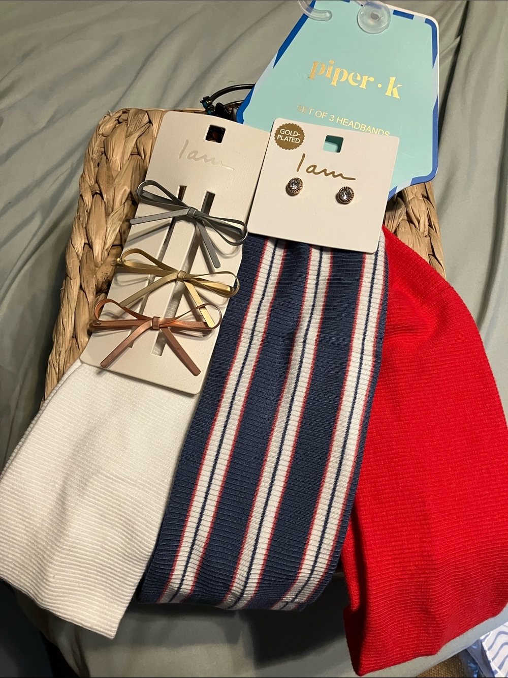 PIPER . K - set of three Headbands&three hair pins or a pair of earrings FREE!!